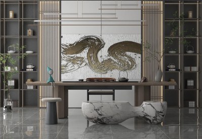现代茶室3D模型下载